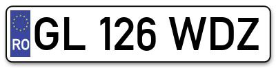 Placuta inmatriculare numar auto  GL-126-WDZ, GL 126 WDZ, GL126WDZ