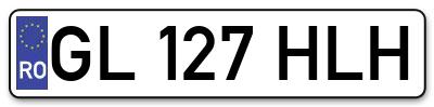 Placuta inmatriculare numar auto  GL-127-HLH, GL 127 HLH, GL127HLH