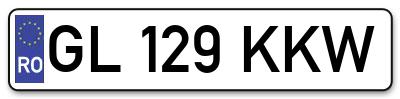 Placuta inmatriculare numar auto  GL-129-KKW, GL 129 KKW, GL129KKW