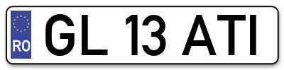 Placuta inmatriculare numar auto  GL-13-ATI, GL 13 ATI, GL13ATI