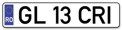 Placuta inmatriculare numar auto  GL-13-CRI, GL 13 CRI, GL13CRI
