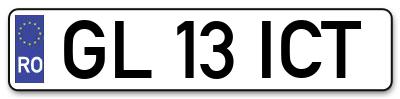 Placuta inmatriculare numar auto  GL-13-ICT, GL 13 ICT, GL13ICT