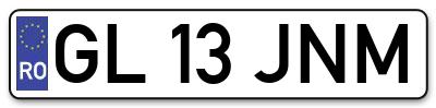 Placuta inmatriculare numar auto  GL-13-JNM, GL 13 JNM, GL13JNM