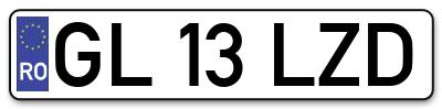 Placuta inmatriculare numar auto  GL-13-LZD, GL 13 LZD, GL13LZD