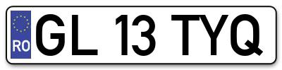 Placuta inmatriculare numar auto  GL-13-TYQ, GL 13 TYQ, GL13TYQ
