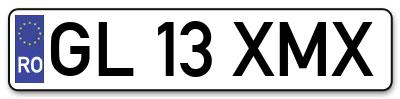 Placuta inmatriculare numar auto  GL-13-XMX, GL 13 XMX, GL13XMX