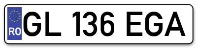 Placuta inmatriculare numar auto  GL-136-EGA, GL 136 EGA, GL136EGA
