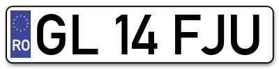 Placuta inmatriculare numar auto  GL-14-FJU, GL 14 FJU, GL14FJU
