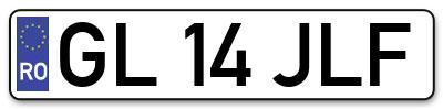 Placuta inmatriculare numar auto  GL-14-JLF, GL 14 JLF, GL14JLF