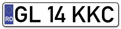 Placuta inmatriculare numar auto  GL-14-KKC, GL 14 KKC, GL14KKC