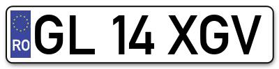 Placuta inmatriculare numar auto  GL-14-XGV, GL 14 XGV, GL14XGV