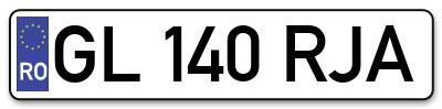 Placuta inmatriculare numar auto  GL-140-RJA, GL 140 RJA, GL140RJA