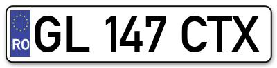 Placuta inmatriculare numar auto  GL-147-CTX, GL 147 CTX, GL147CTX