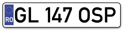 Placuta inmatriculare numar auto  GL-147-OSP, GL 147 OSP, GL147OSP