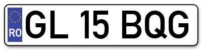 Placuta inmatriculare numar auto  GL-15-BQG, GL 15 BQG, GL15BQG