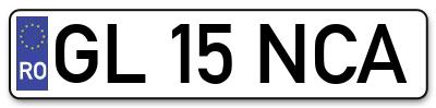 Placuta inmatriculare numar auto  GL-15-NCA, GL 15 NCA, GL15NCA