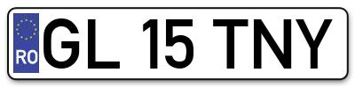 Placuta inmatriculare numar auto  GL-15-TNY, GL 15 TNY, GL15TNY
