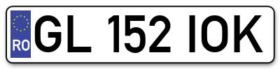 Placuta inmatriculare numar auto  GL-152-IOK, GL 152 IOK, GL152IOK