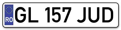 Placuta inmatriculare numar auto  GL-157-JUD, GL 157 JUD, GL157JUD