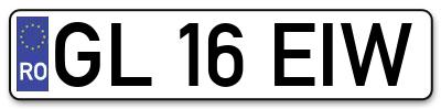 Placuta inmatriculare numar auto  GL-16-EIW, GL 16 EIW, GL16EIW