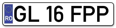 Placuta inmatriculare numar auto  GL-16-FPP, GL 16 FPP, GL16FPP