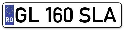 Placuta inmatriculare numar auto  GL-160-SLA, GL 160 SLA, GL160SLA