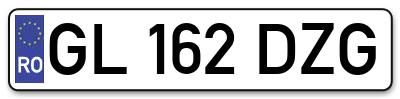 Placuta inmatriculare numar auto  GL-162-DZG, GL 162 DZG, GL162DZG