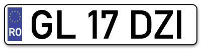 Placuta inmatriculare numar auto  GL-17-DZI, GL 17 DZI, GL17DZI