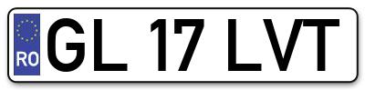 Placuta inmatriculare numar auto  GL-17-LVT, GL 17 LVT, GL17LVT