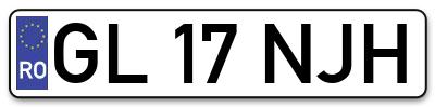 Placuta inmatriculare numar auto  GL-17-NJH, GL 17 NJH, GL17NJH