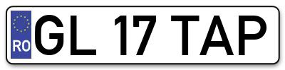 Placuta inmatriculare numar auto  GL-17-TAP, GL 17 TAP, GL17TAP