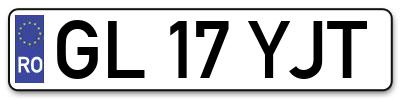 Placuta inmatriculare numar auto  GL-17-YJT, GL 17 YJT, GL17YJT