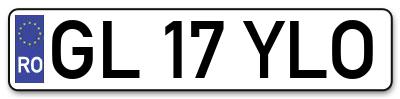 Placuta inmatriculare numar auto  GL-17-YLO, GL 17 YLO, GL17YLO
