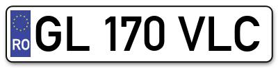 Placuta inmatriculare numar auto  GL-170-VLC, GL 170 VLC, GL170VLC