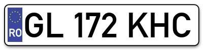 Placuta inmatriculare numar auto  GL-172-KHC, GL 172 KHC, GL172KHC