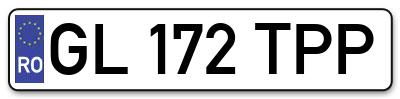 Placuta inmatriculare numar auto  GL-172-TPP, GL 172 TPP, GL172TPP