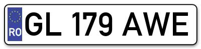 Placuta inmatriculare numar auto  GL-179-AWE, GL 179 AWE, GL179AWE