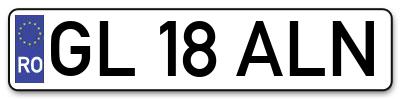 Placuta inmatriculare numar auto  GL-18-ALN, GL 18 ALN, GL18ALN