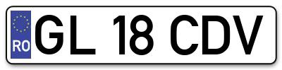 Placuta inmatriculare numar auto  GL-18-CDV, GL 18 CDV, GL18CDV