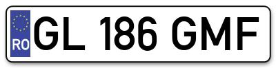 Placuta inmatriculare numar auto  GL-186-GMF, GL 186 GMF, GL186GMF