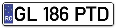 Placuta inmatriculare numar auto  GL-186-PTD, GL 186 PTD, GL186PTD
