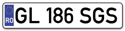 Placuta inmatriculare numar auto  GL-186-SGS, GL 186 SGS, GL186SGS