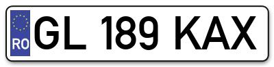 Placuta inmatriculare numar auto  GL-189-KAX, GL 189 KAX, GL189KAX