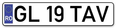 Placuta inmatriculare numar auto  GL-19-TAV, GL 19 TAV, GL19TAV