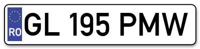 Placuta inmatriculare numar auto  GL-195-PMW, GL 195 PMW, GL195PMW