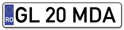 Placuta inmatriculare numar auto  GL-20-MDA, GL 20 MDA, GL20MDA