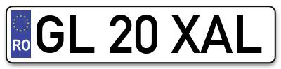Placuta inmatriculare numar auto  GL-20-XAL, GL 20 XAL, GL20XAL
