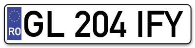 Placuta inmatriculare numar auto  GL-204-IFY, GL 204 IFY, GL204IFY