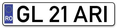 Placuta inmatriculare numar auto  GL-21-ARI, GL 21 ARI, GL21ARI