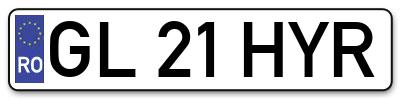 Placuta inmatriculare numar auto  GL-21-HYR, GL 21 HYR, GL21HYR